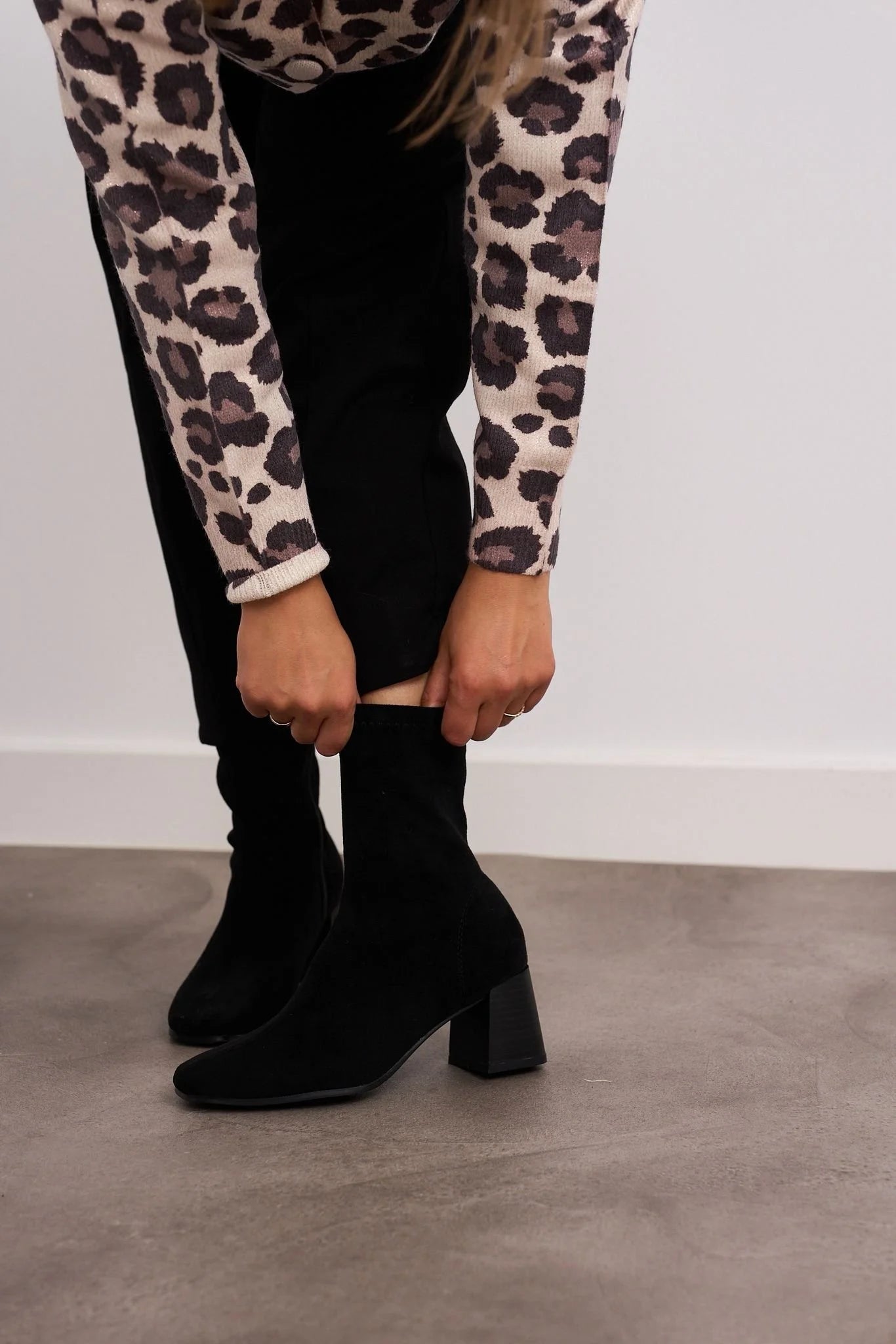 Ava Black Suede Boot