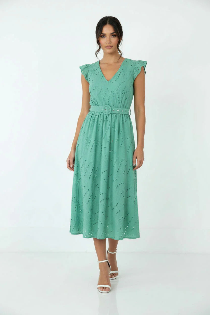 Jenny Green Midi Dress