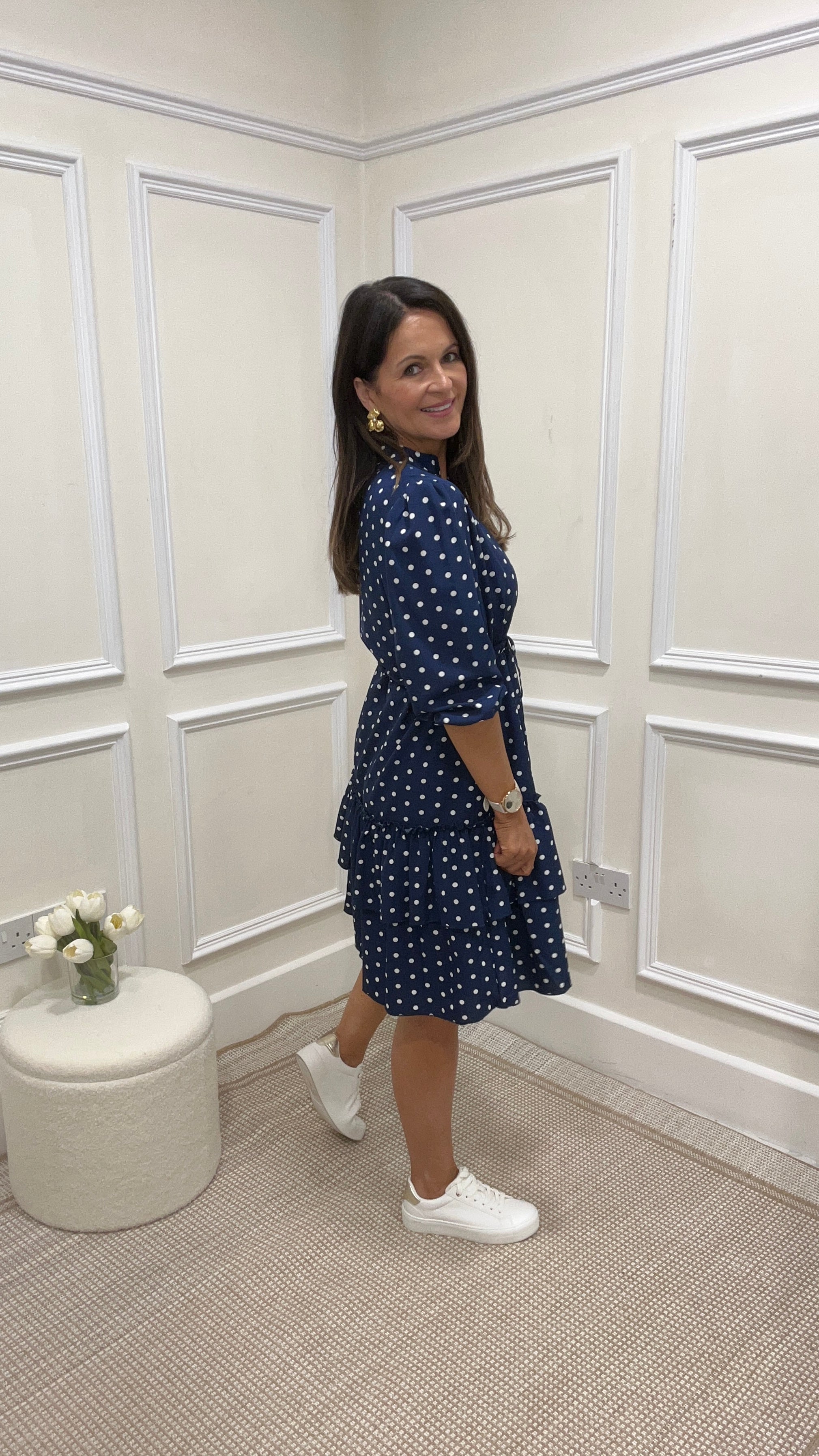 Kelly Navy Polka Dot Dress