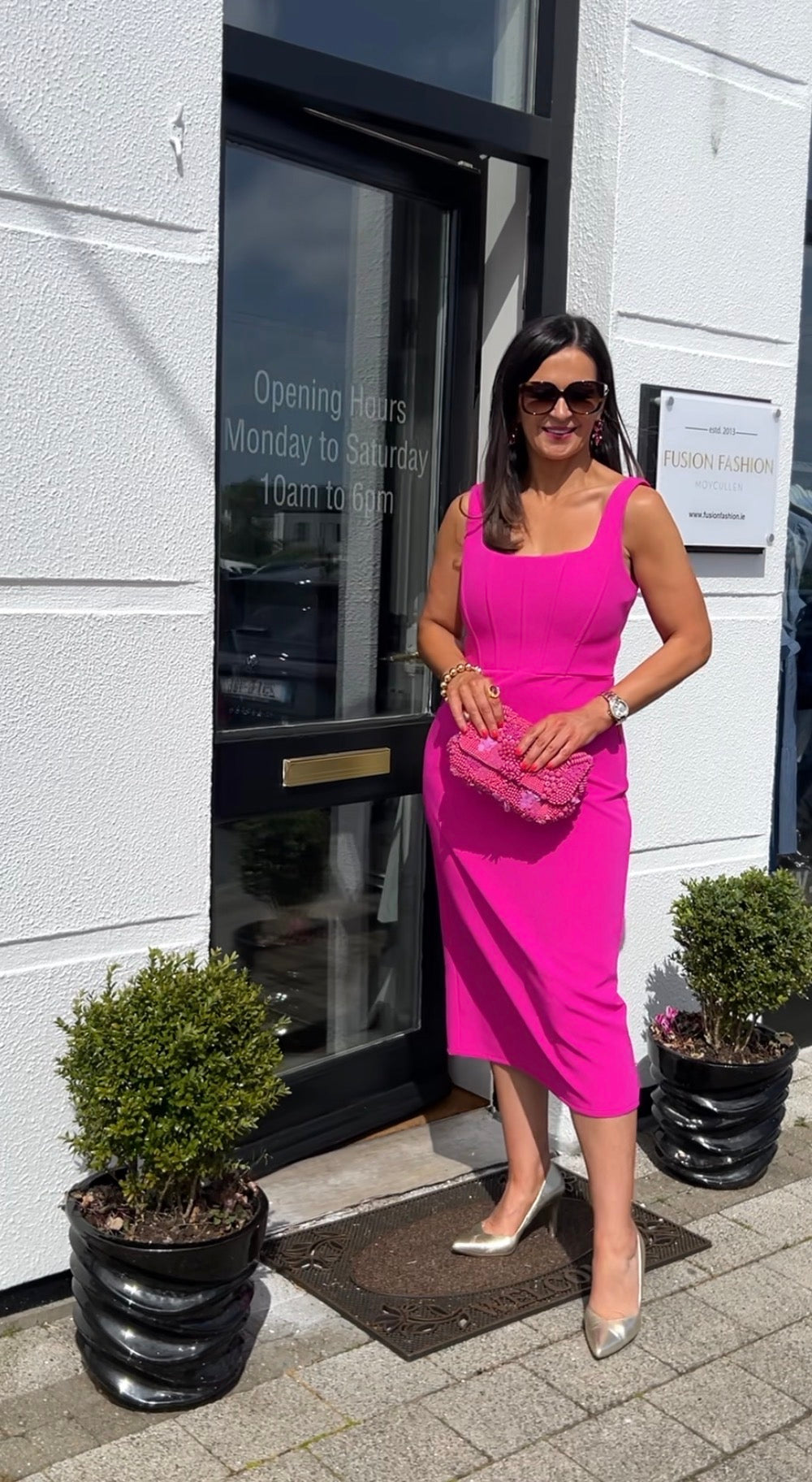Louisa Pink Bow Dress