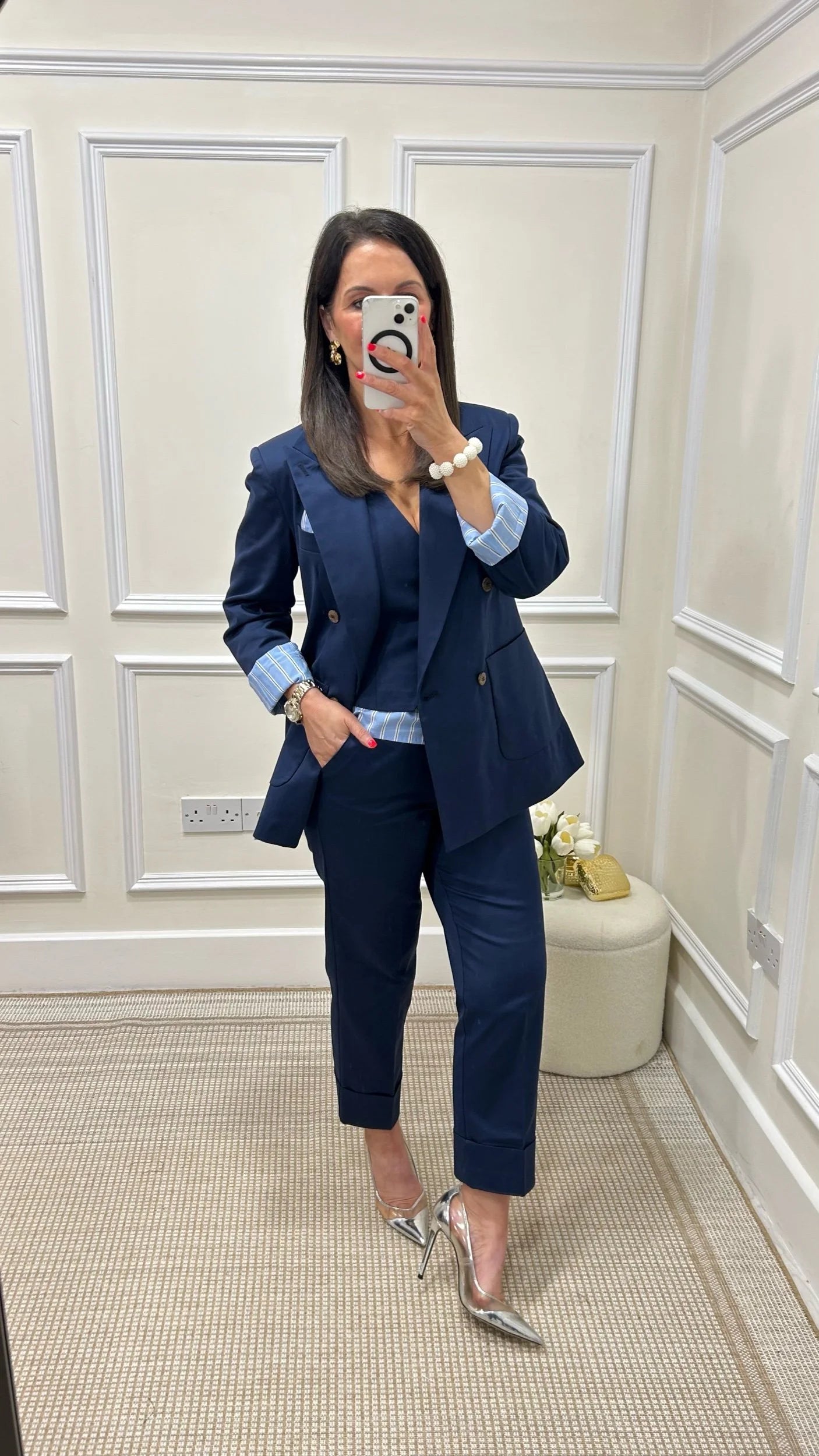 Megan Navy Trousers