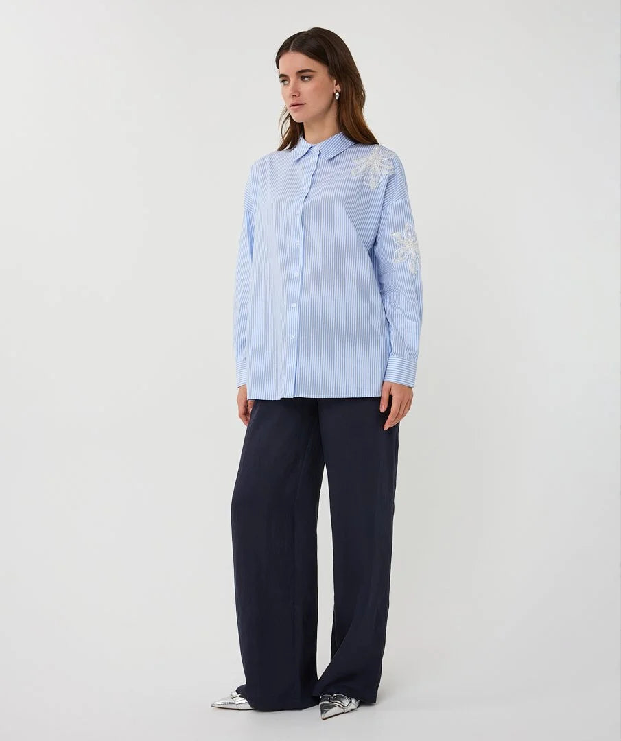 Candy Blue/White Stripe Shirt