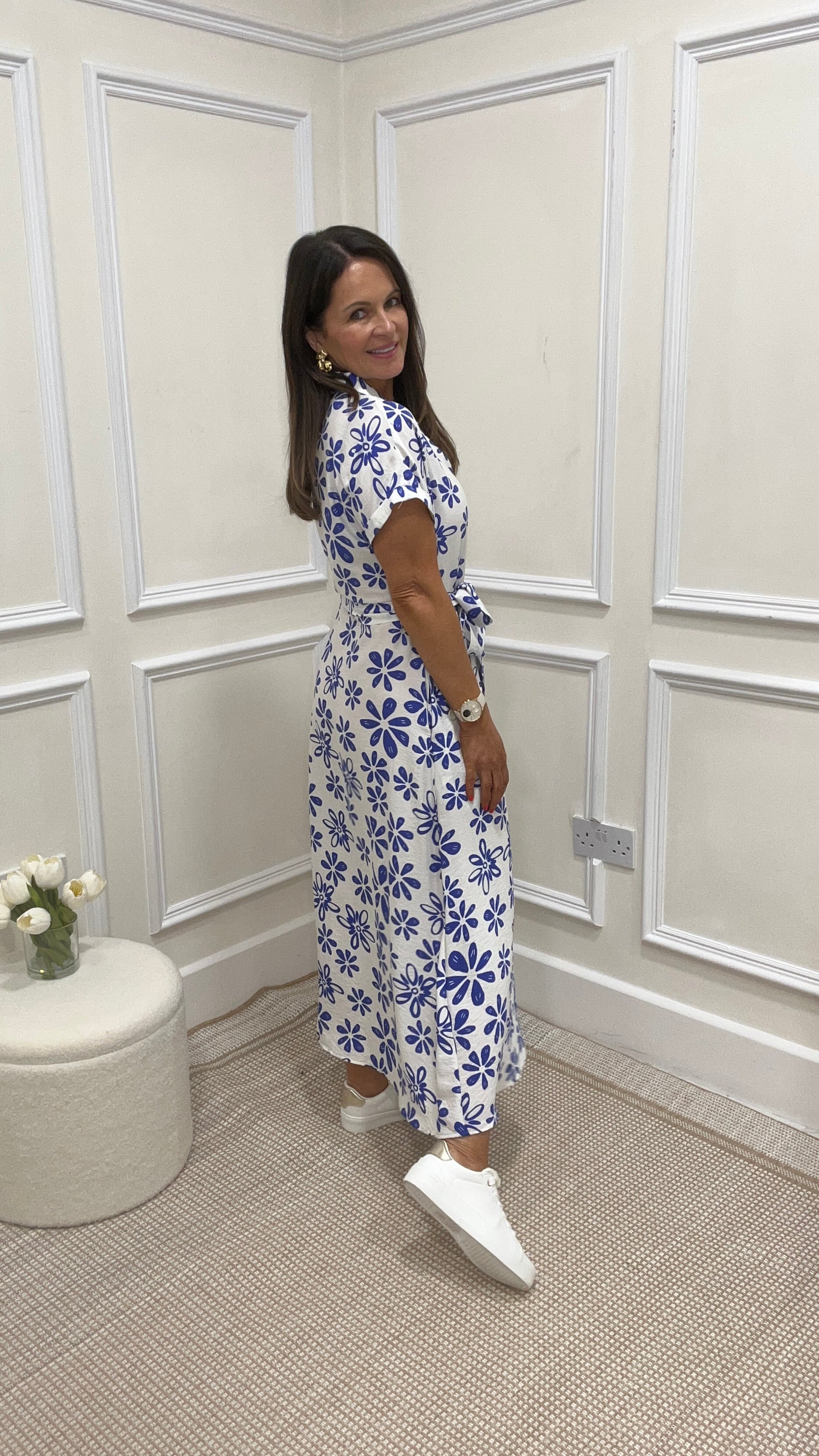 Marina Blue Print Dress