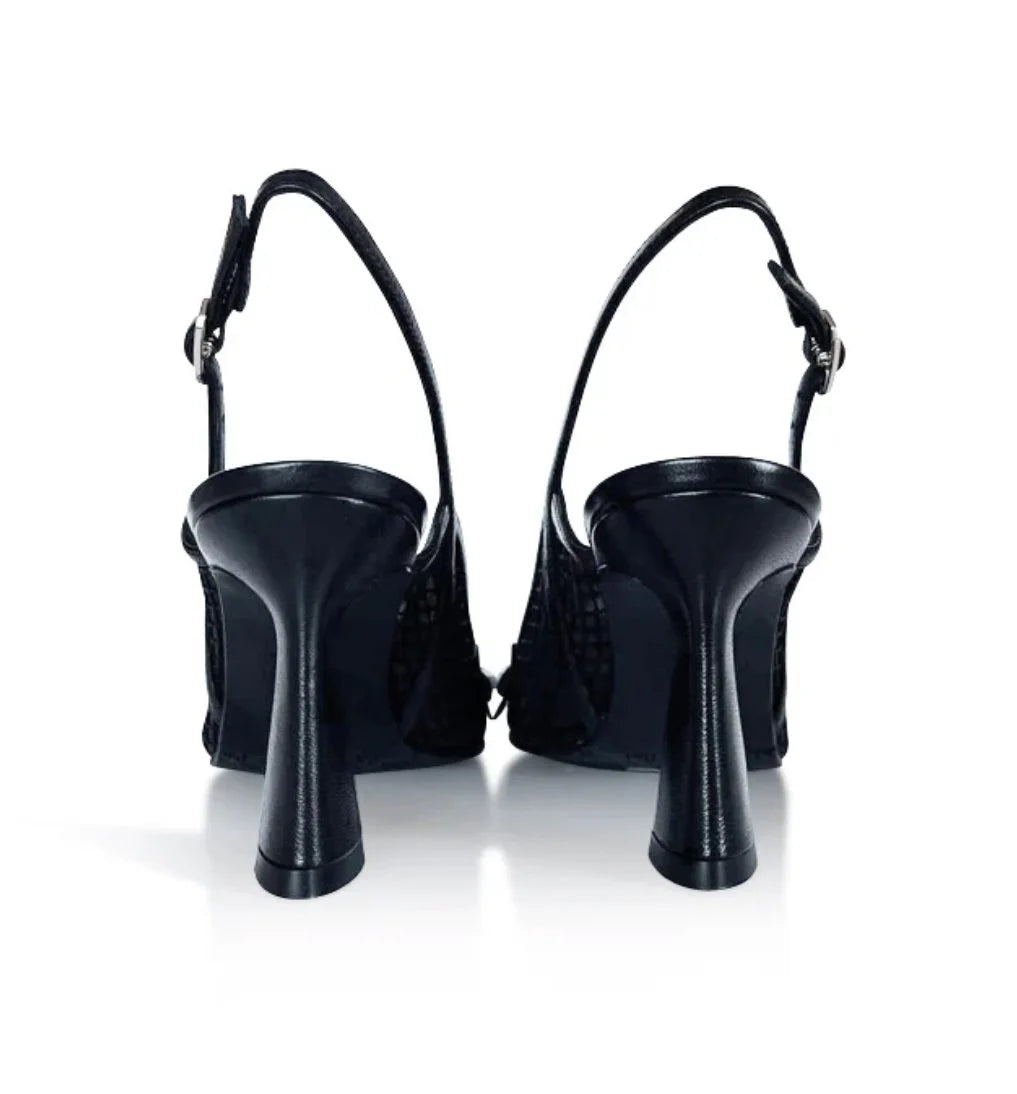 Lodi Raseria Black Flower Slingback