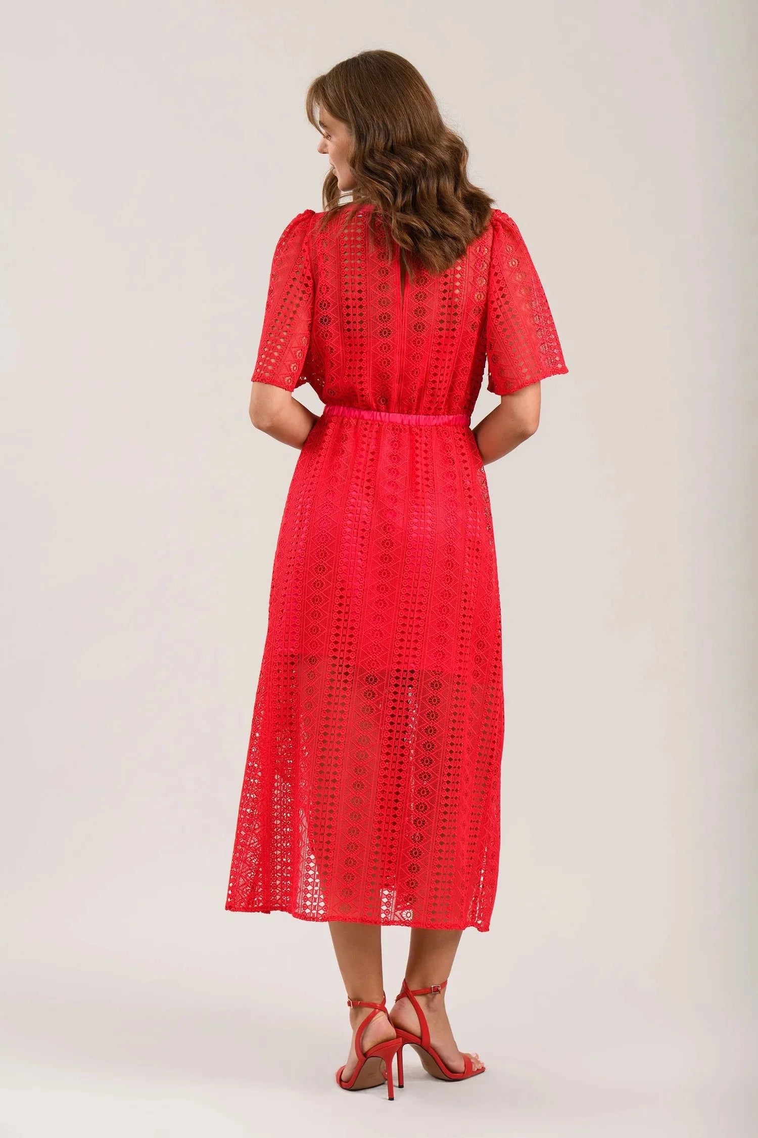Nixie Raspberry Lace Dress – Fusion Fashion