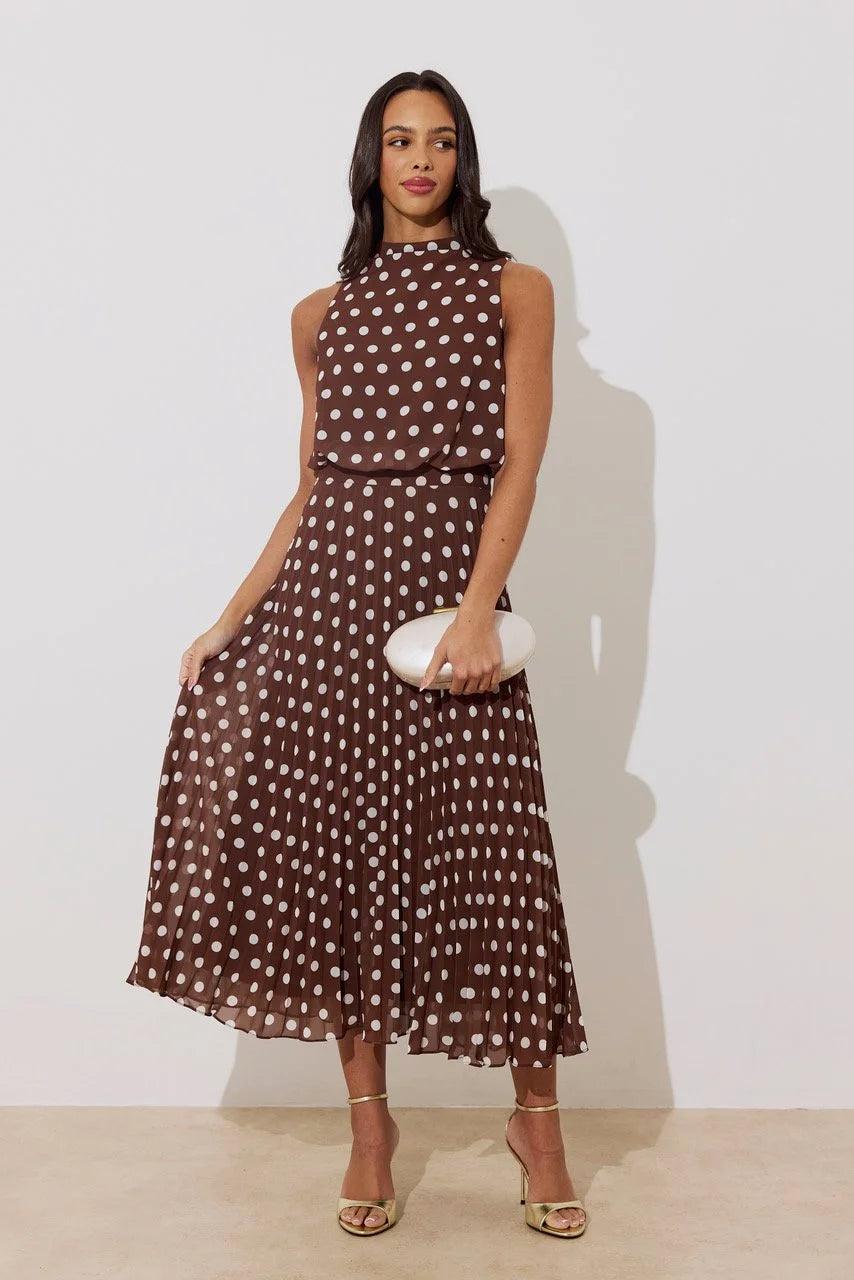 Milly Brown Polka Dot Dress