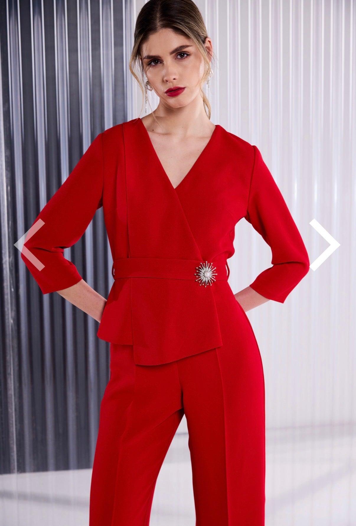 Falcon Red Long-Sleeve Jumpsuit