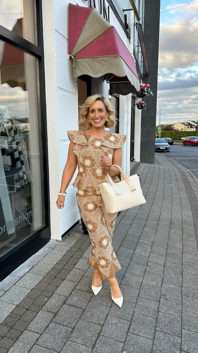 Poppy Embroidered Sand Co-Ord