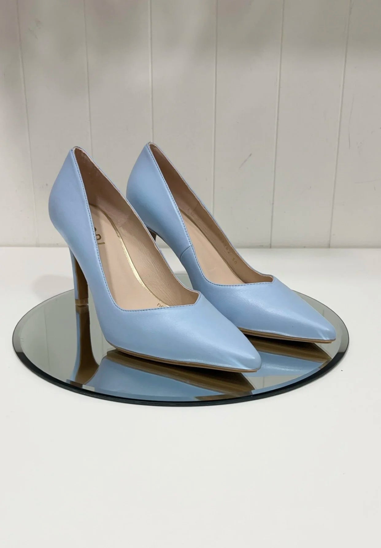 Lodi Powder Blue Rabot Court Shoe