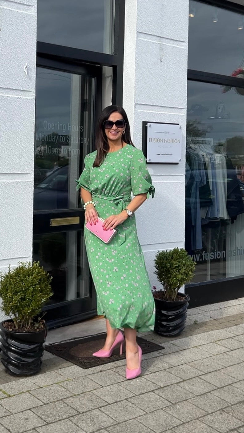 Pixie Floral Green Dress