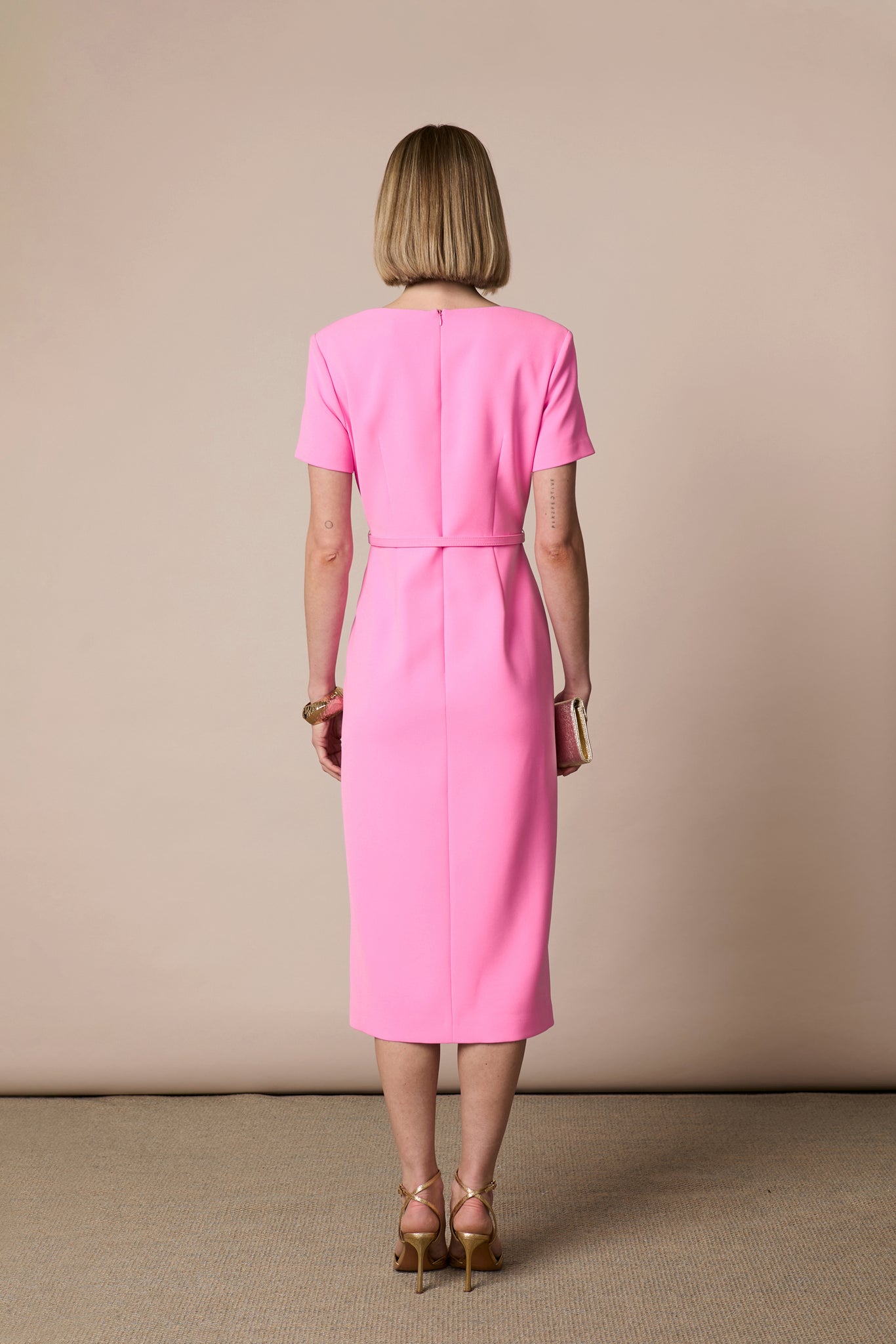 Felicity Pink Belt Dress