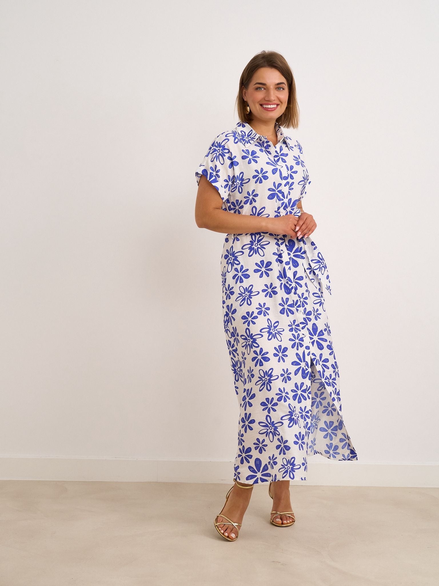 Marina Blue Print Dress