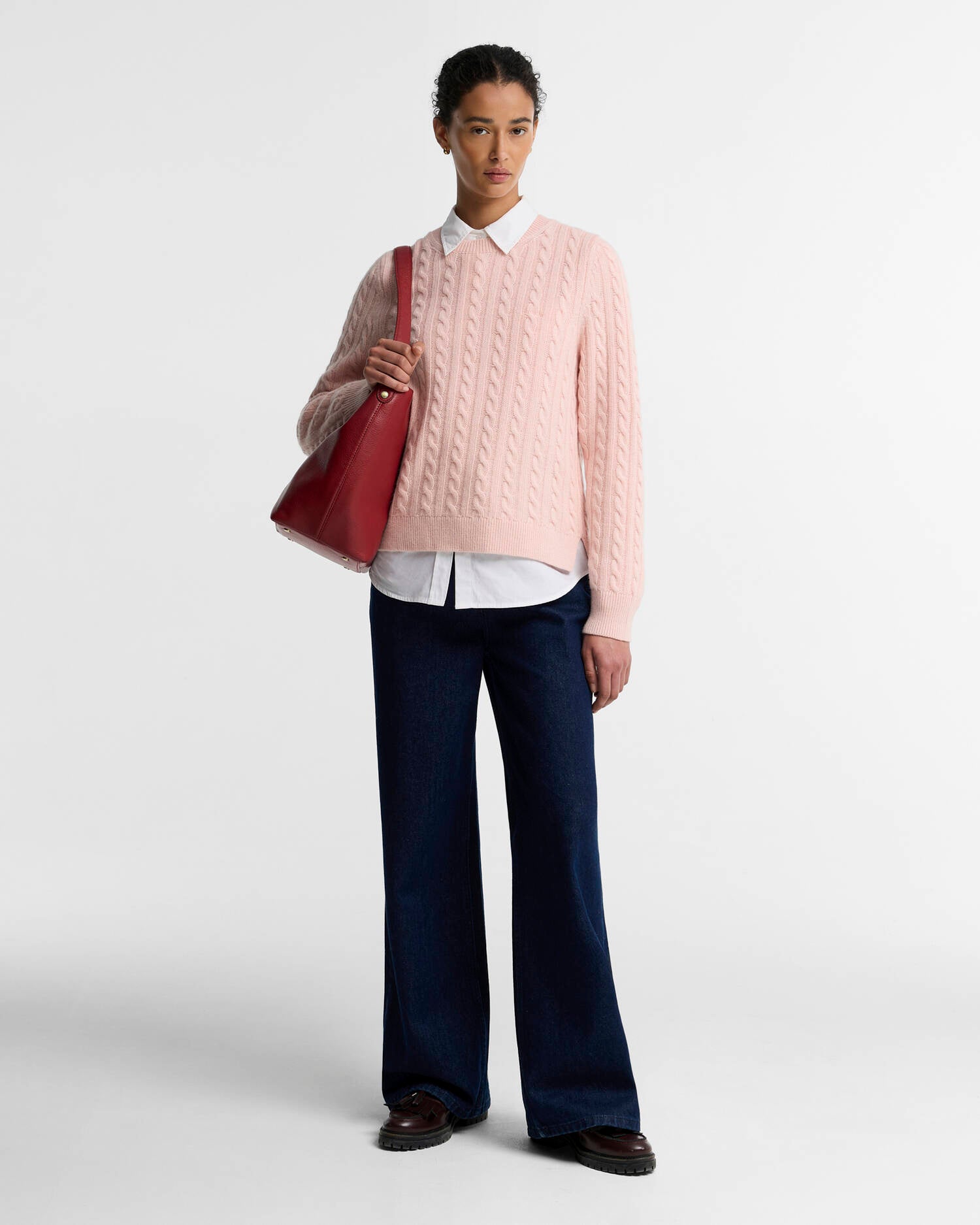 Barbour Blush Ashdown Relaxed Cable-Knit Jumper