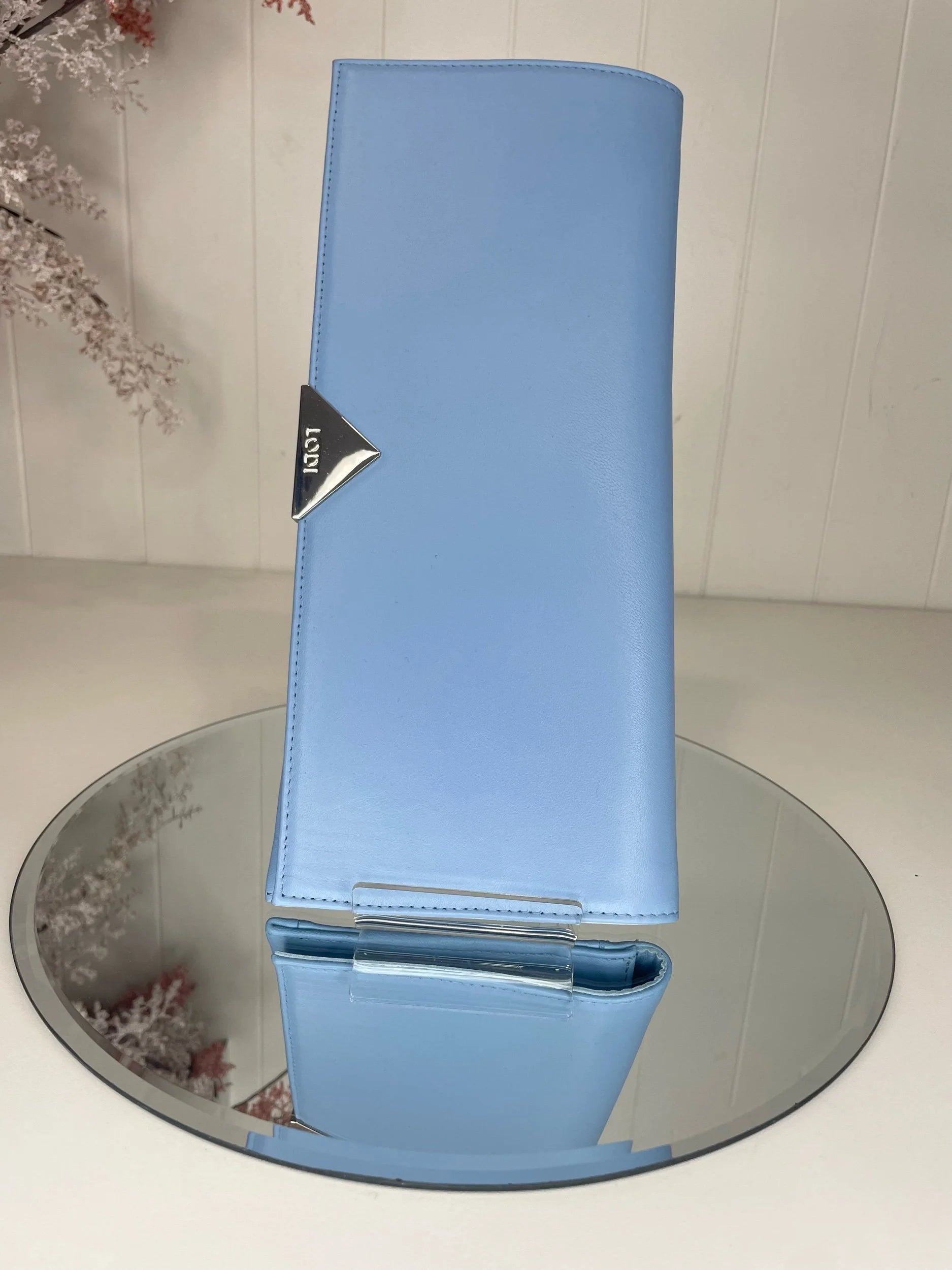 Lodi Blue Slim Envelope Clutch