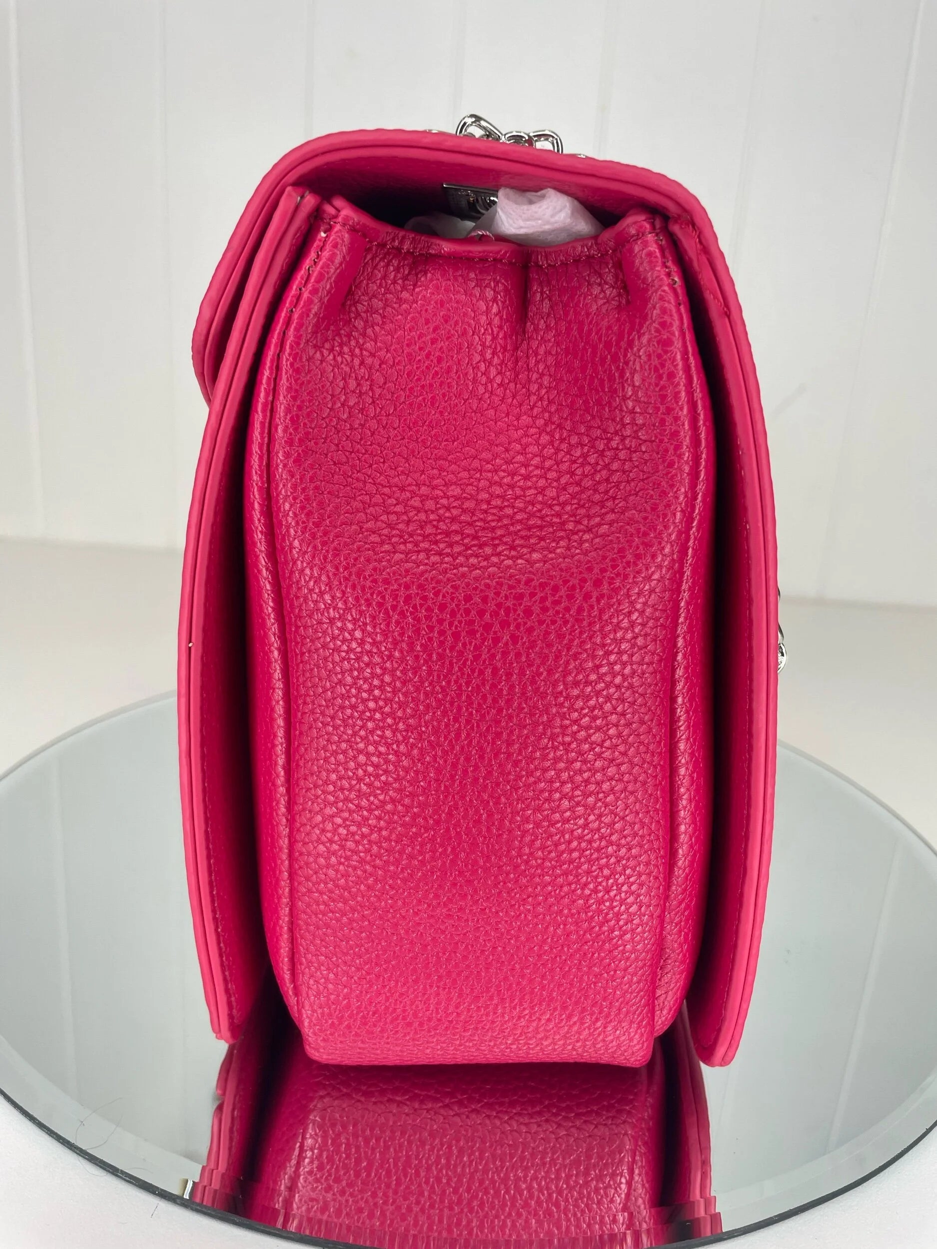 S. Heach Rectangular Leather Shoulder Bag (Raspberry)