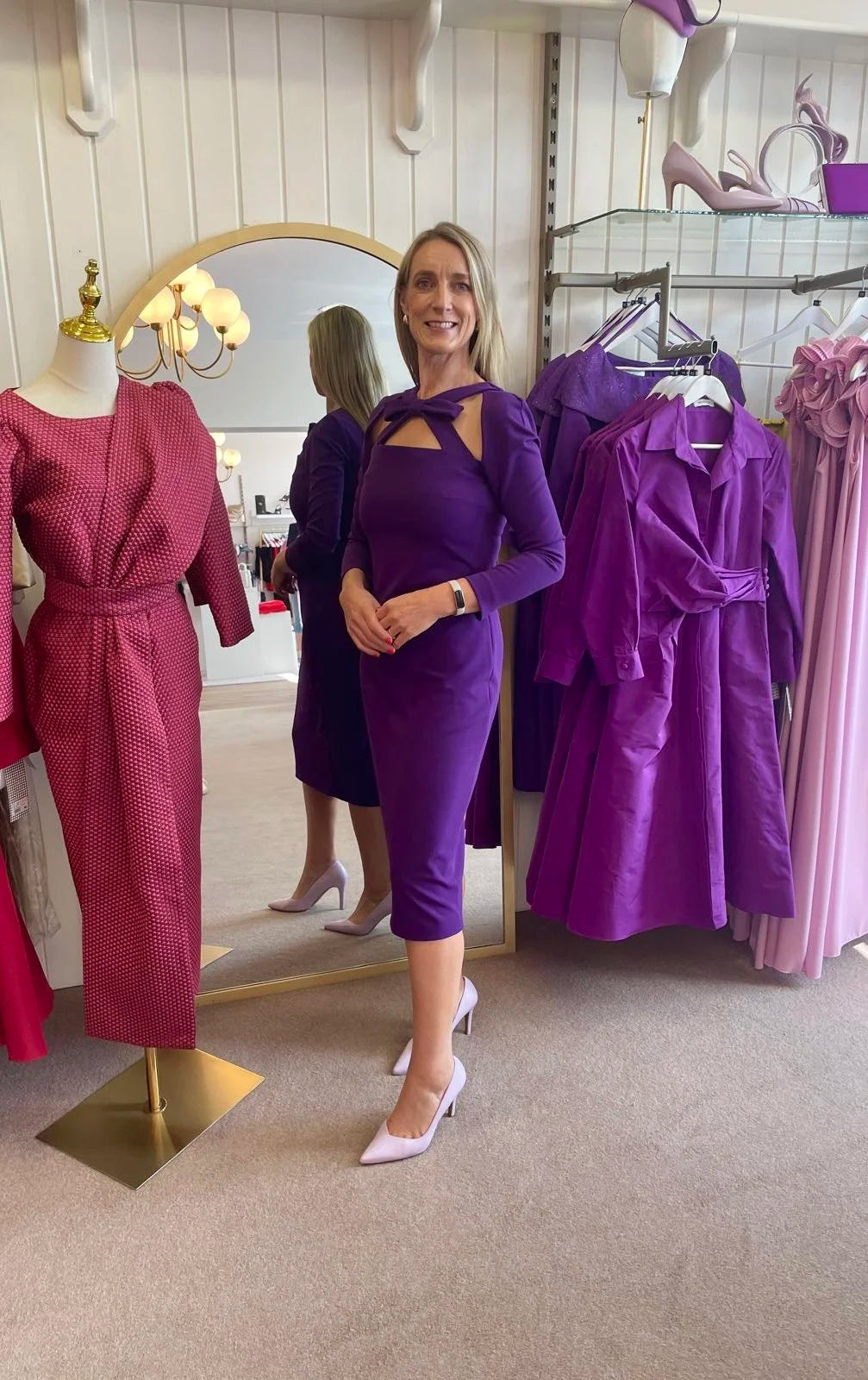 Adrian Purple Bow Dress