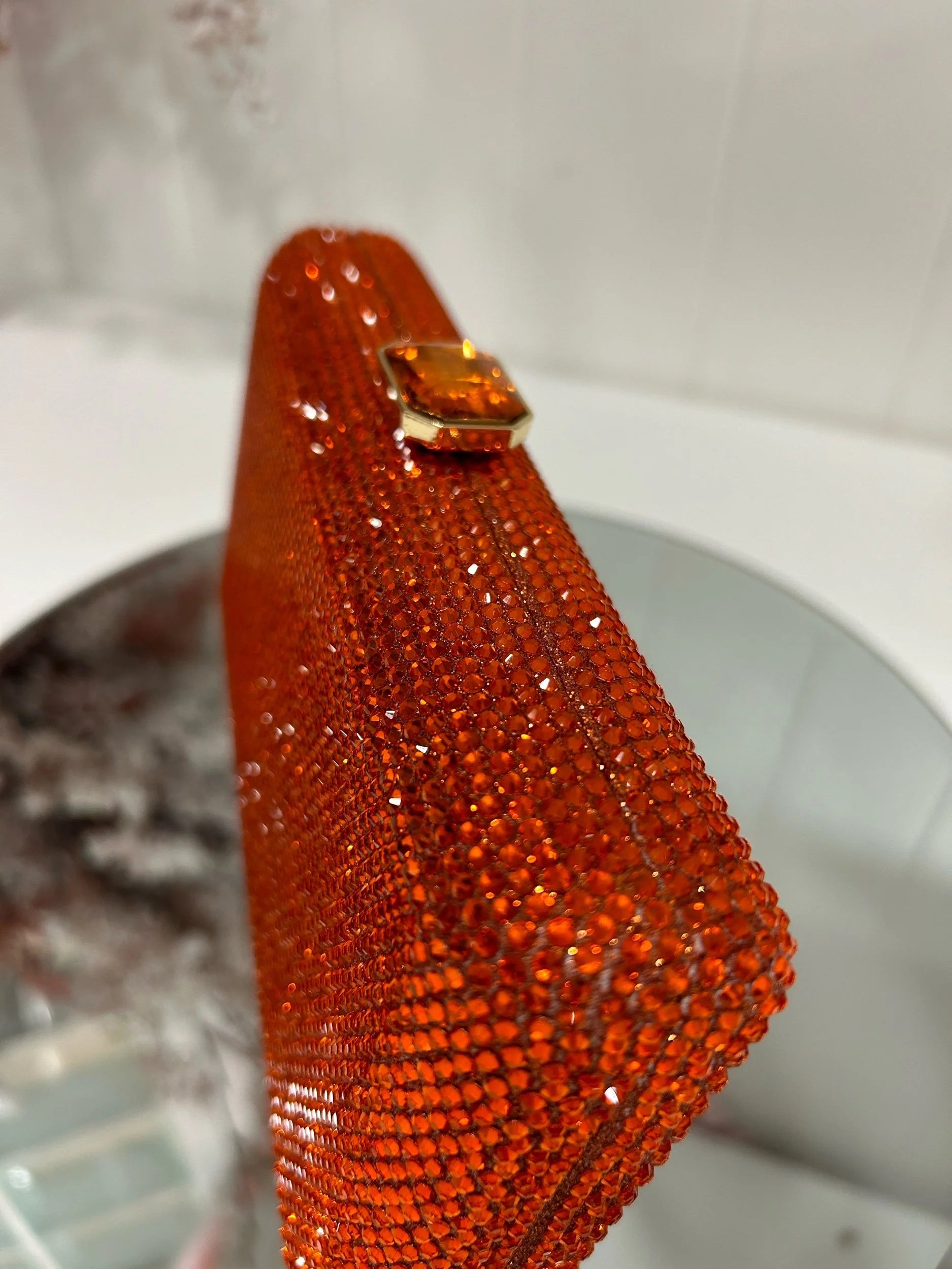 Lexi Orange Sparkle Clutch