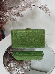 Lexi Lime Green Sparkle Clutch