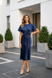 Nadia Navy Midi-Dress