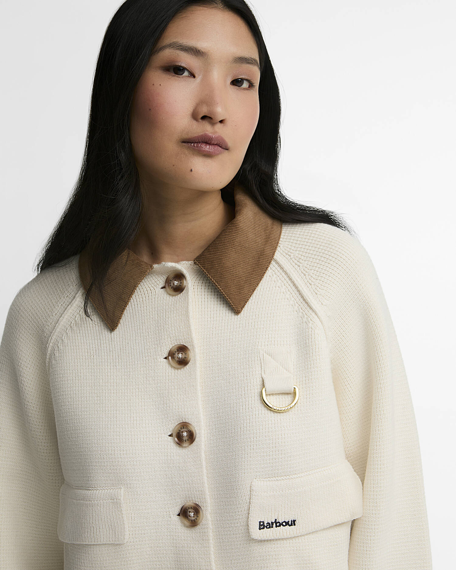 Barbour Ecru Cream Alverstone Knitted Jacket