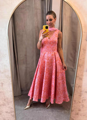 Rosie Coral And Pink Jacquard Dress