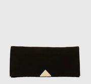 Lodi Vicky Black Suede Slim Clutch Bag