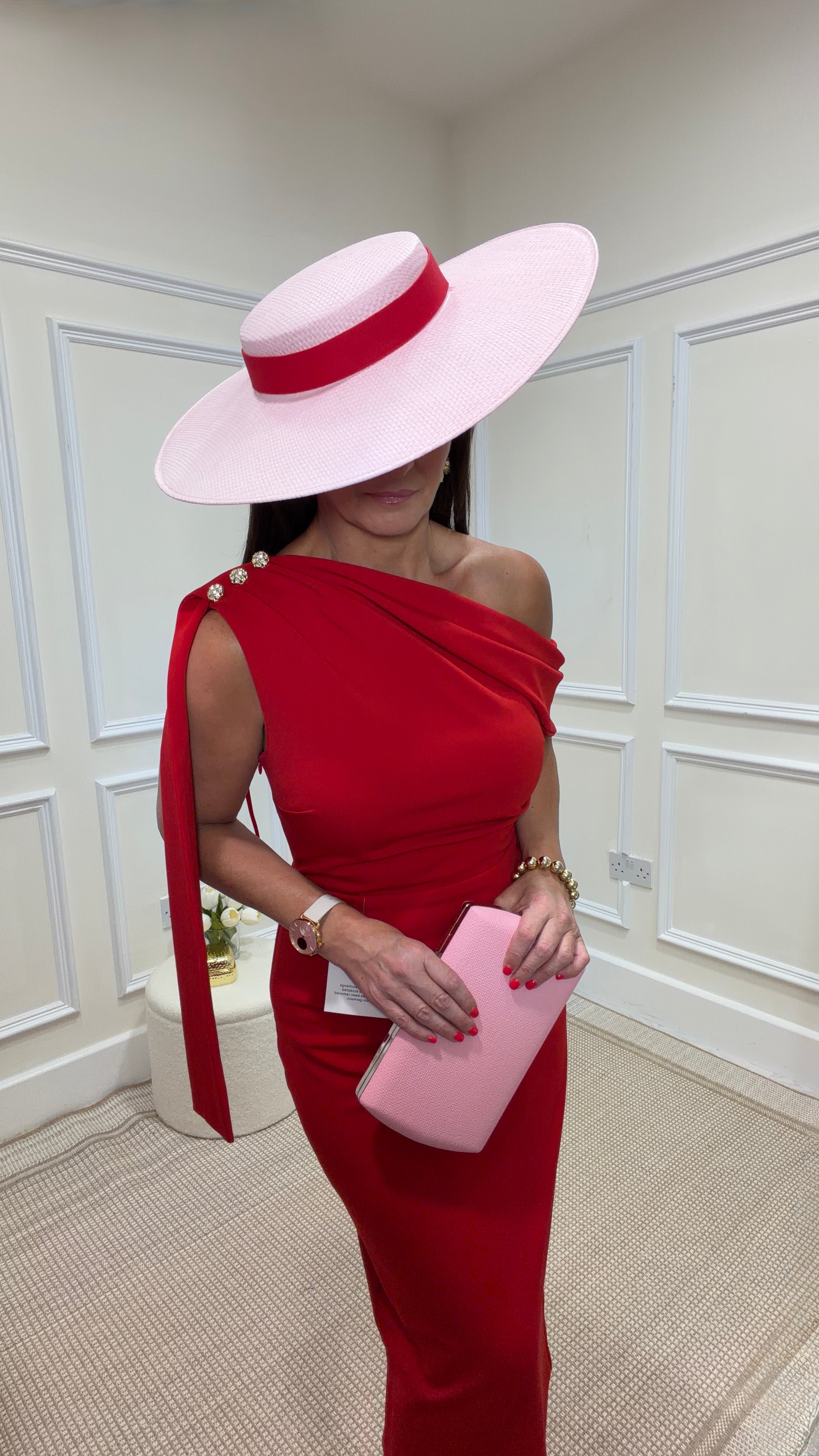 Eleni Red One Shoulder Dress