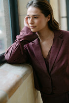 Stacey Cropped Burgundy Blazer