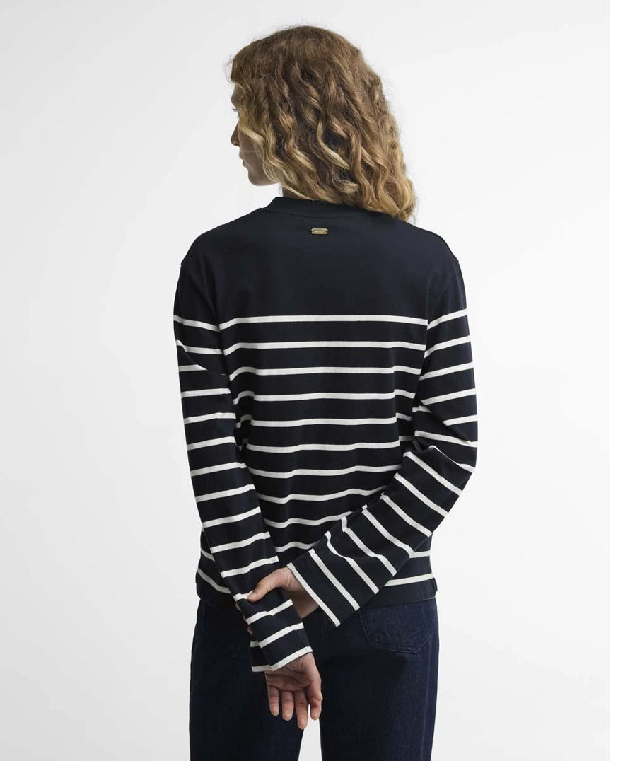 Barbour Navy Harling Striped Long-Sleeved Top