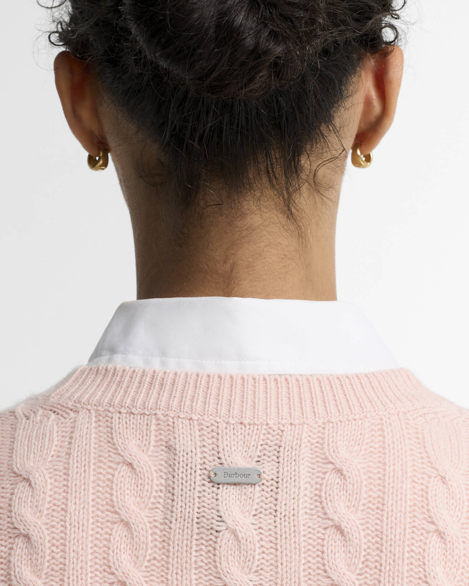 Barbour Blush Ashdown Relaxed Cable-Knit Jumper