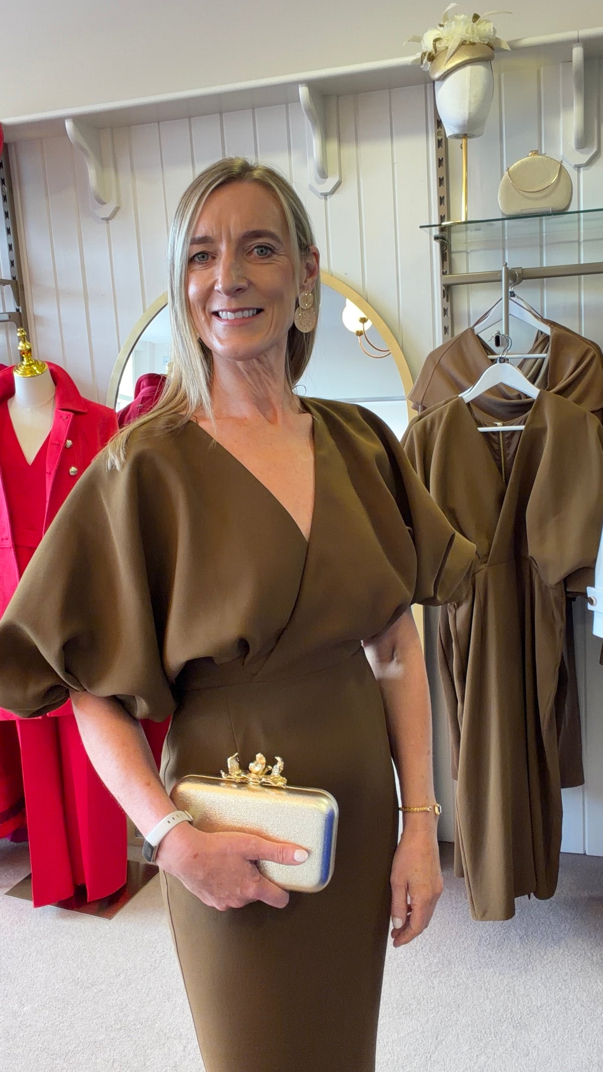 Lana Tobacco Puff Sleeve Dress