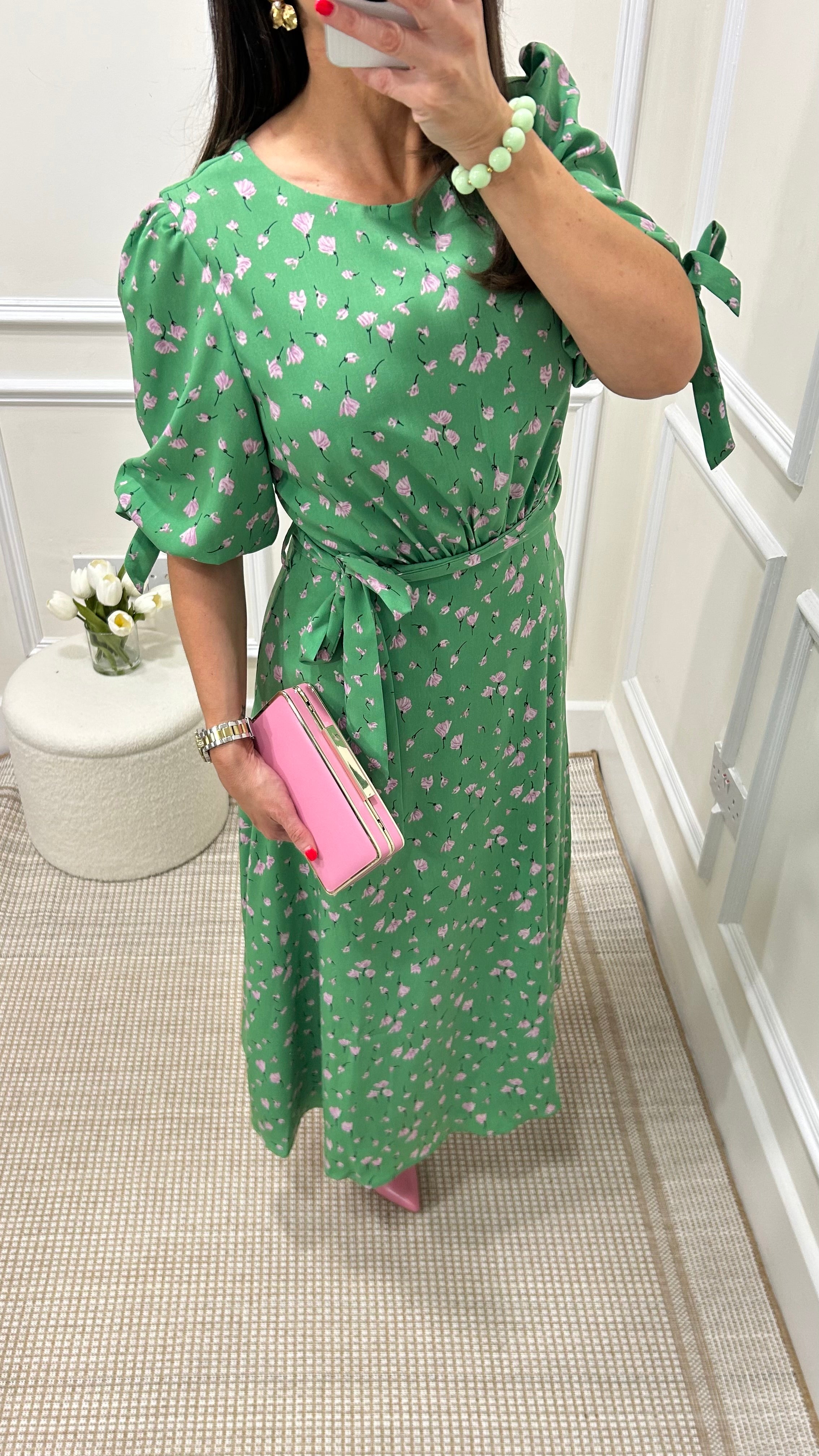 Pixie Floral Green Dress