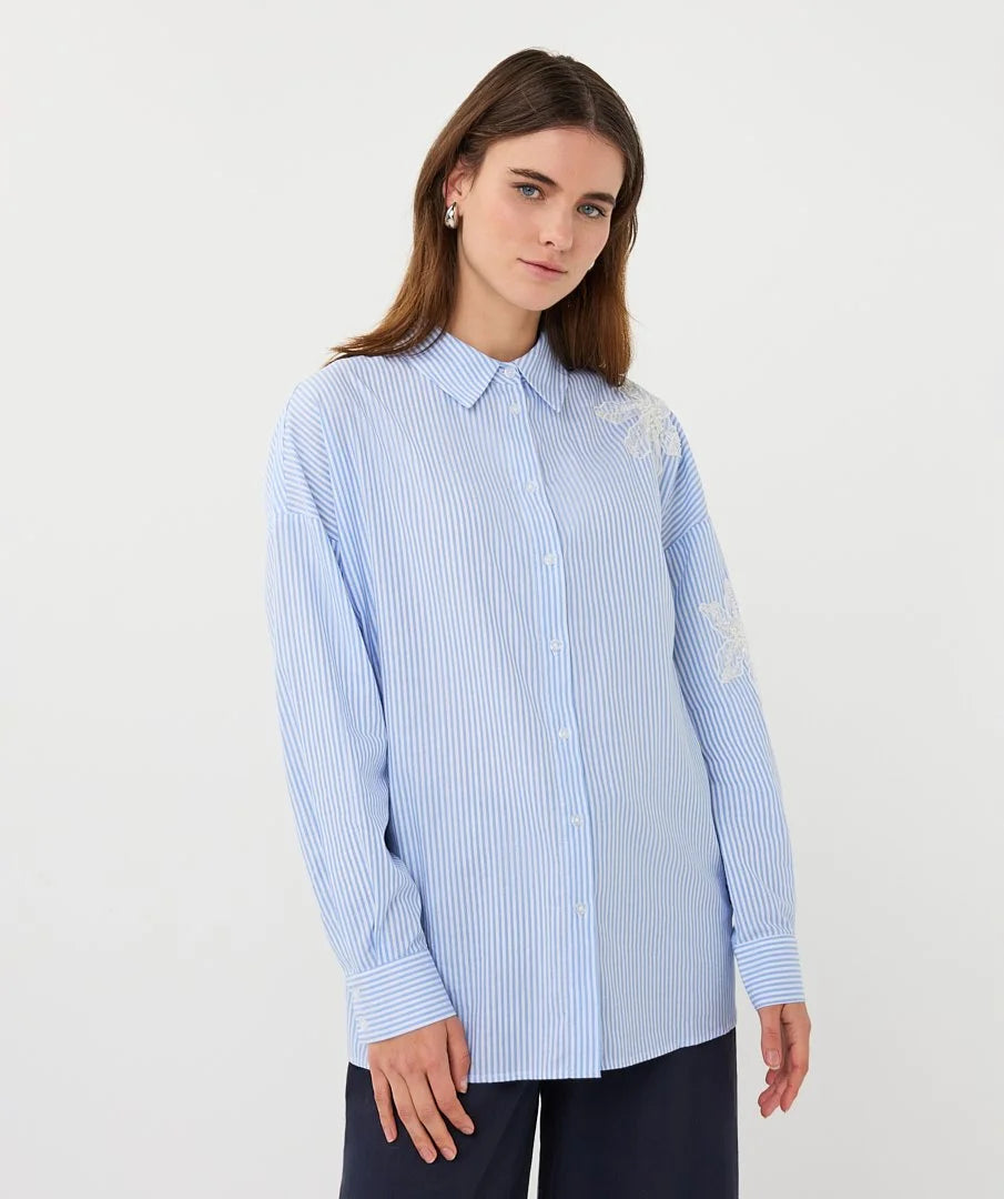 Candy Blue/White Stripe Shirt