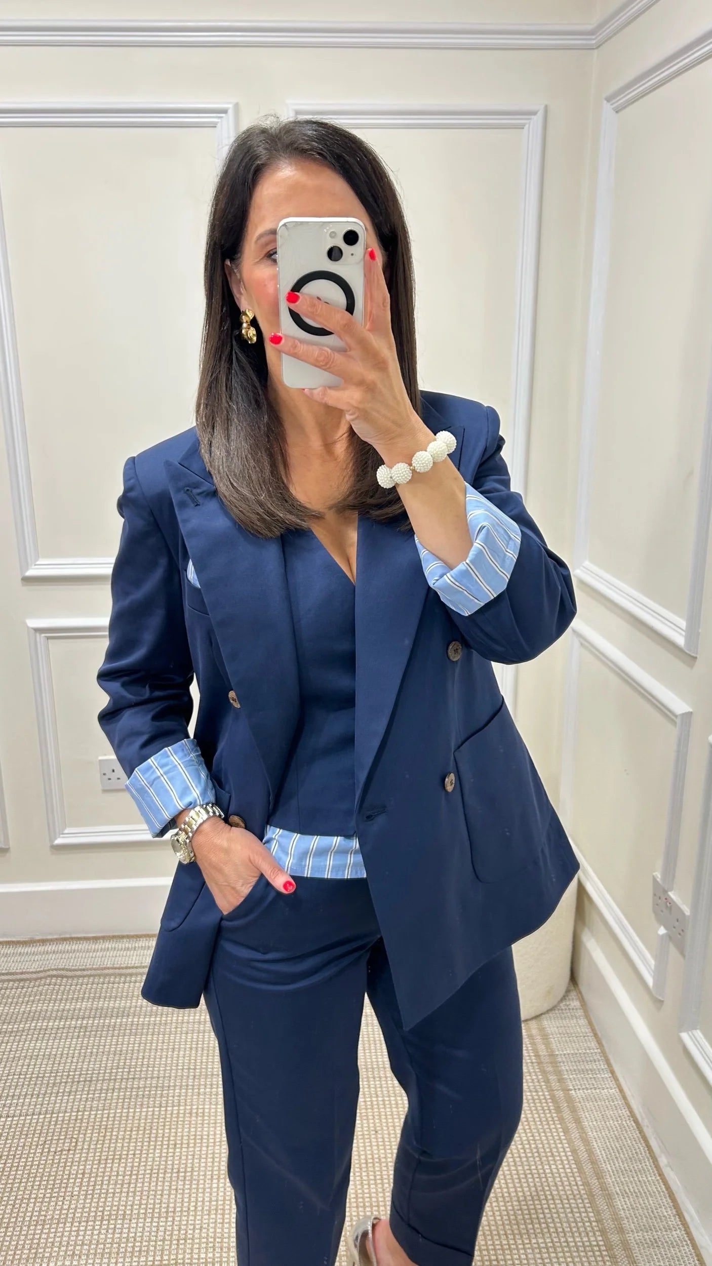 Nia Navy Waistcoat