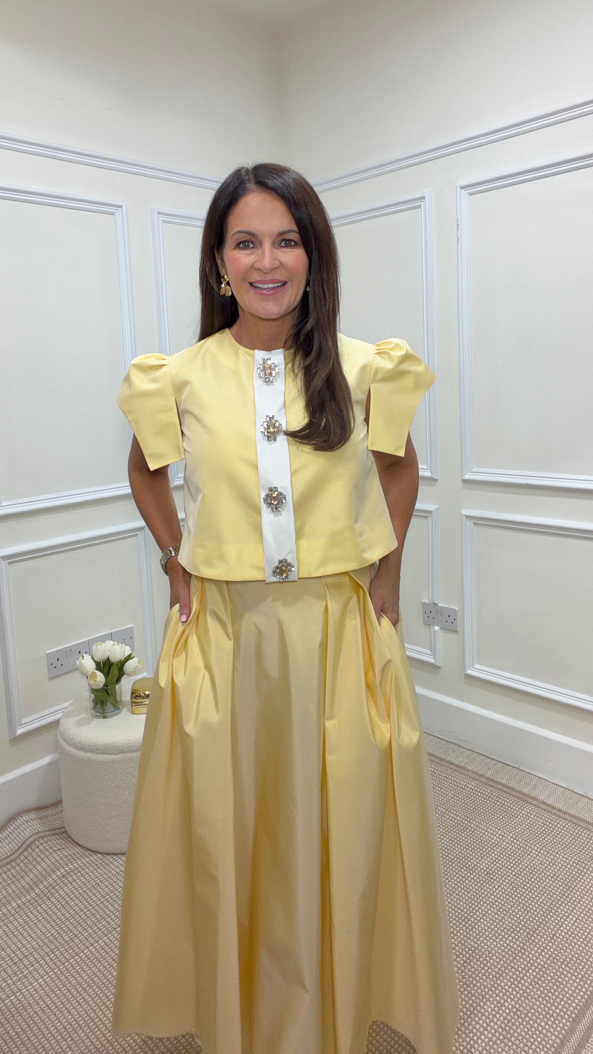 Estee Yellow Blouse & Skirt Co-ord