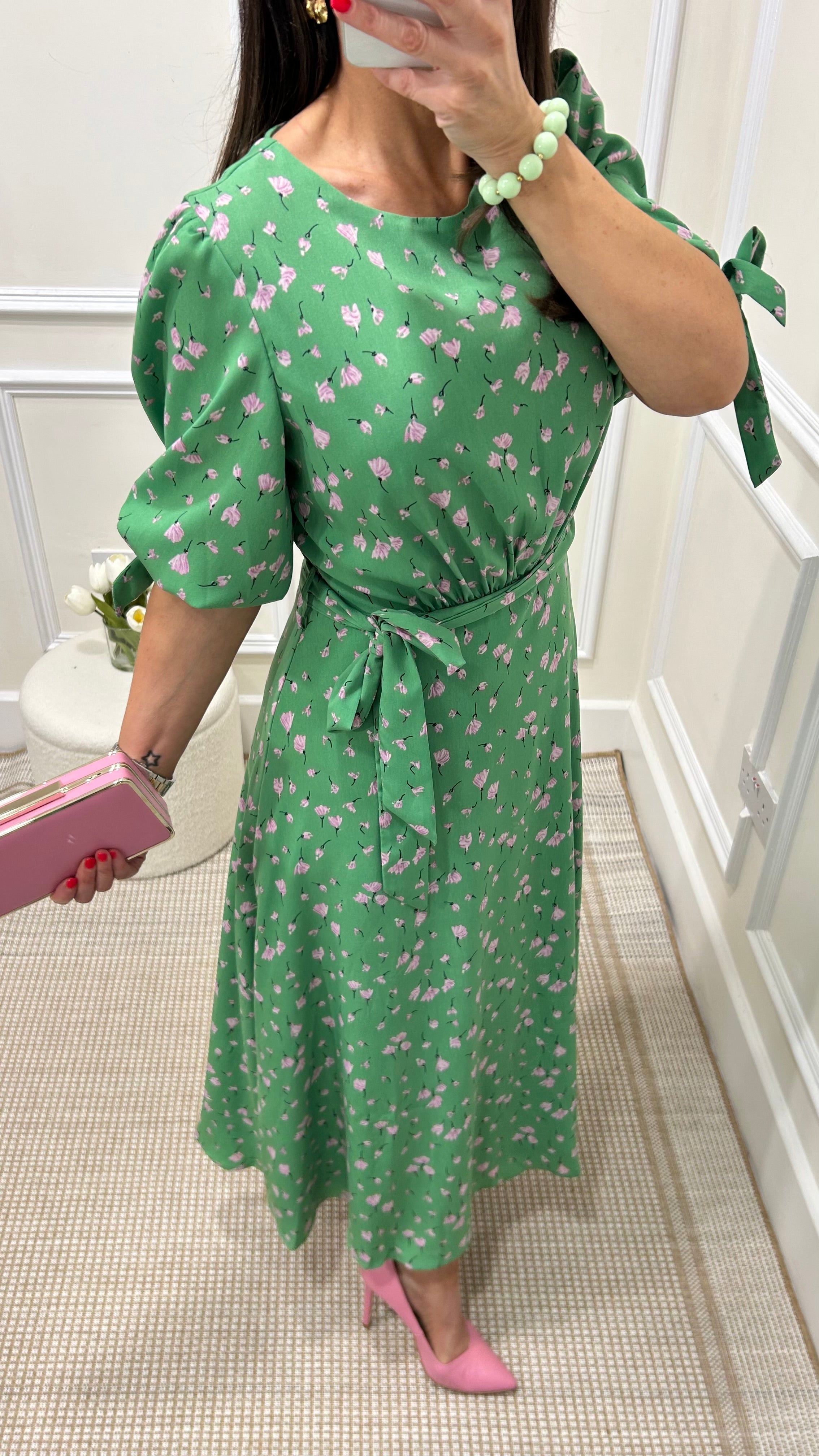 Pixie Floral Green Dress