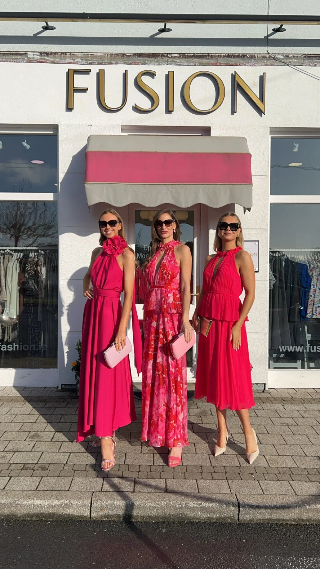 Nicole Raspberry Pink Halterneck (Rose) Dress
