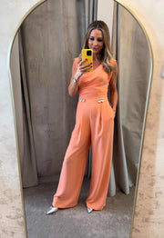 Edweena Bright Coral Jumpsuit