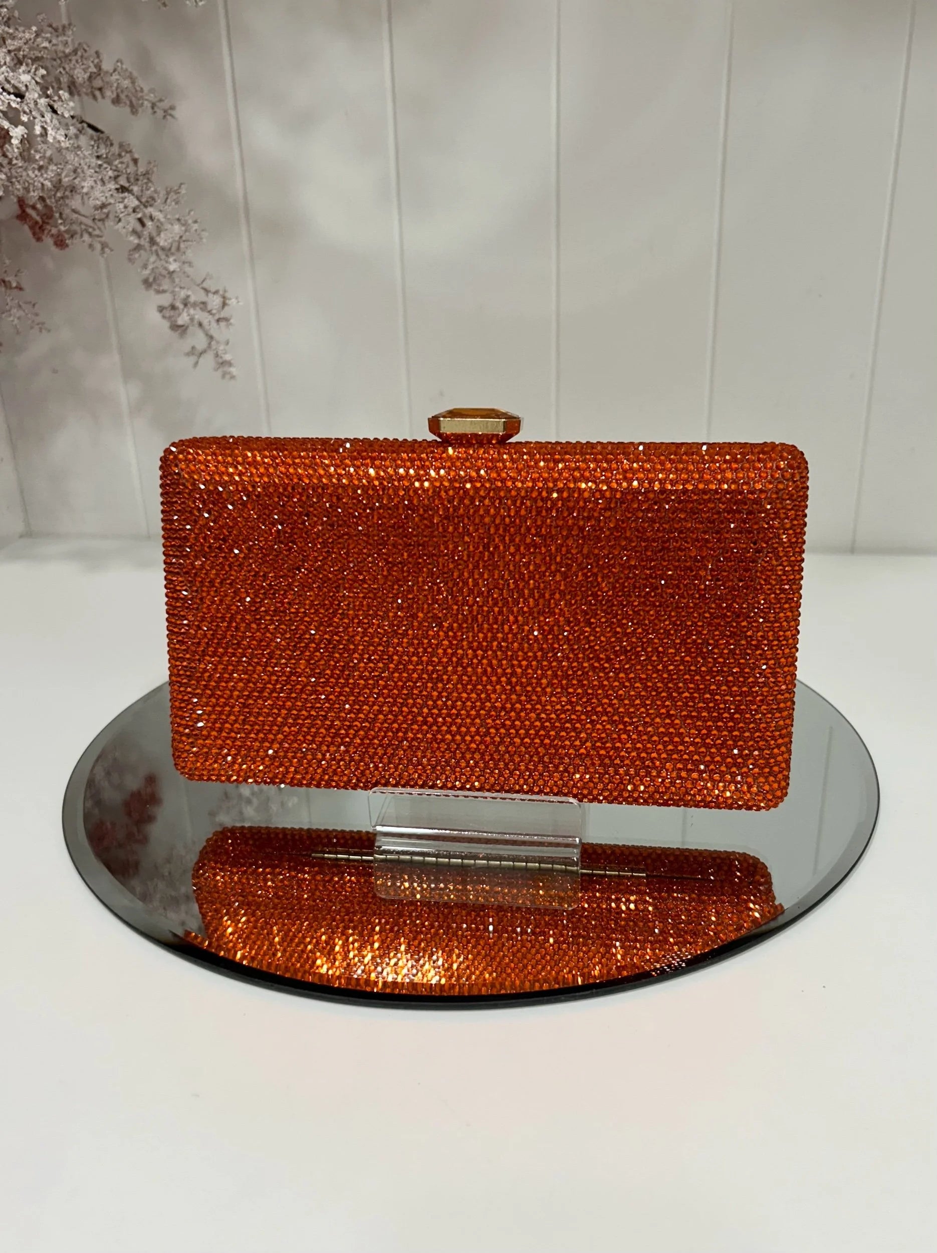 Lexi Orange Sparkle Clutch
