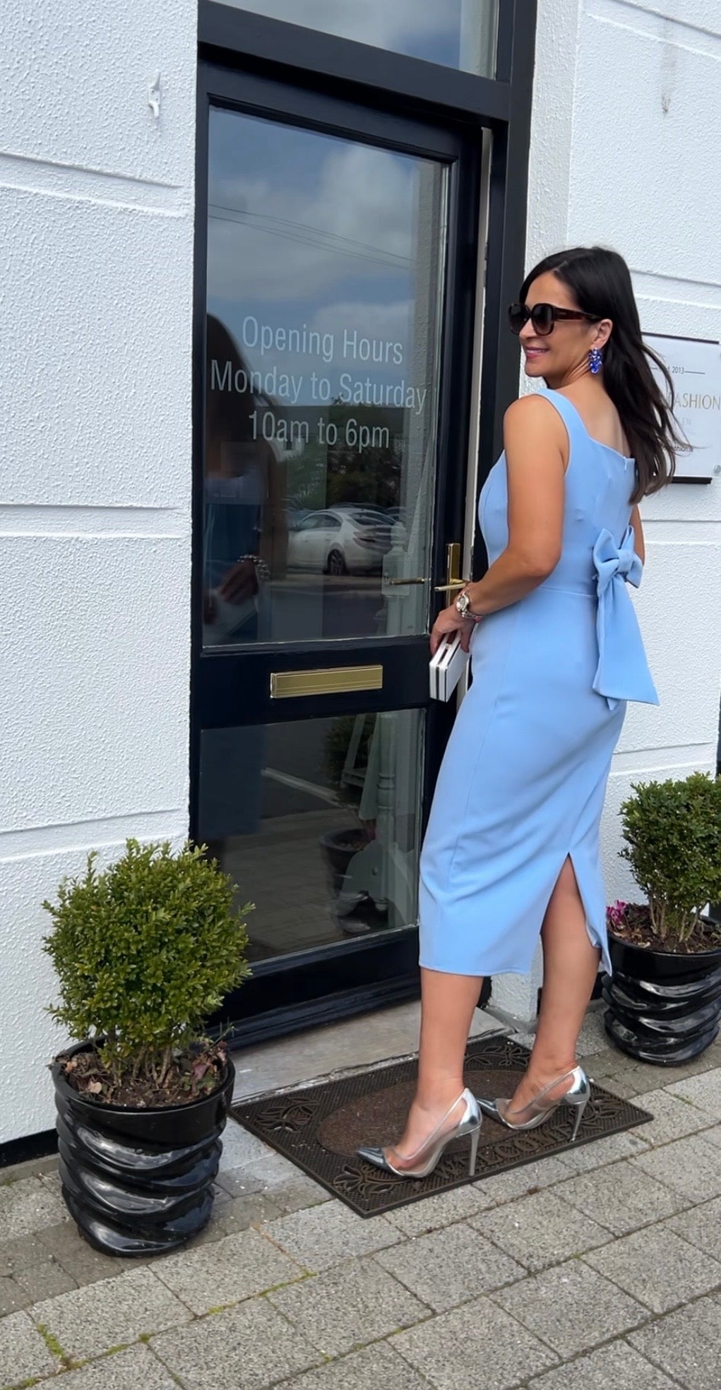 Louisa Blue Bow Dress