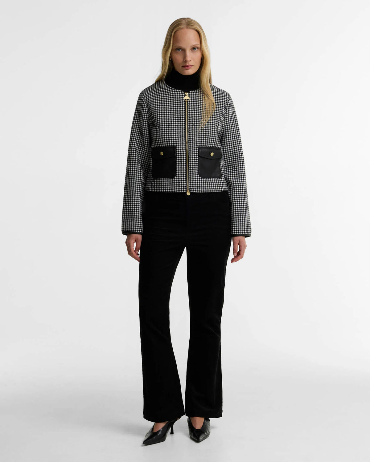 Barbour Halina Gingham Cropped Jacket