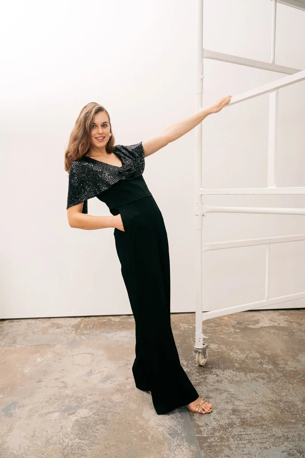 Coco Bow Jumpsuit in Black