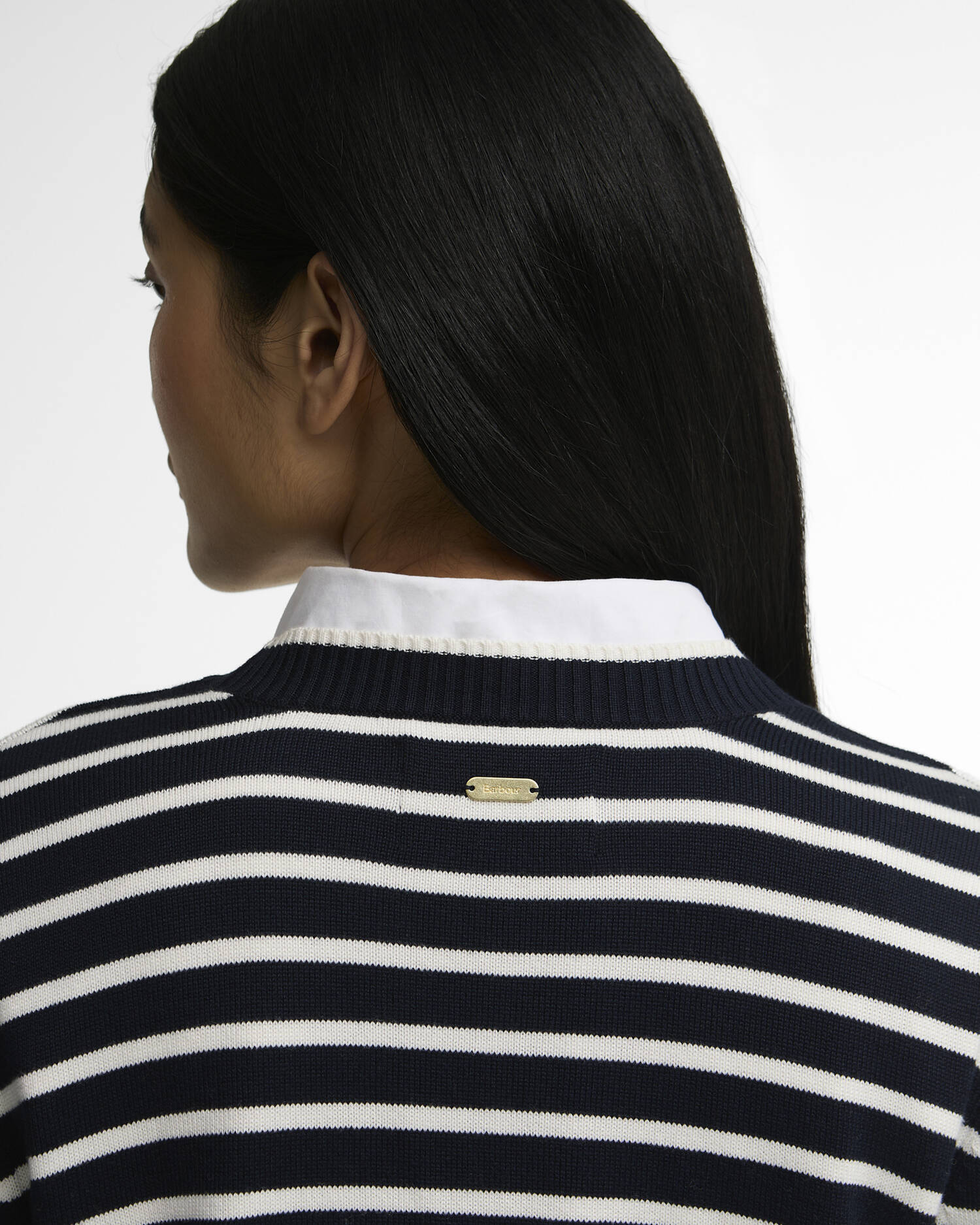 Barbour Navy Emmy Striped Crew Neck Jumper