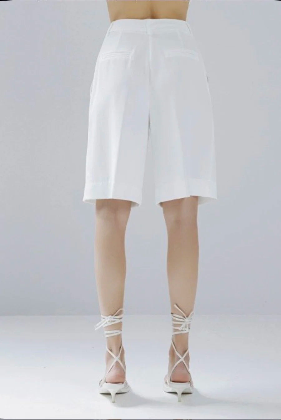 Carla White Bermuda Shorts