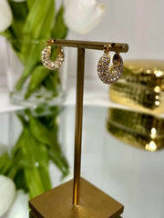 Rita Gold/Diamonte Hoop Earrings