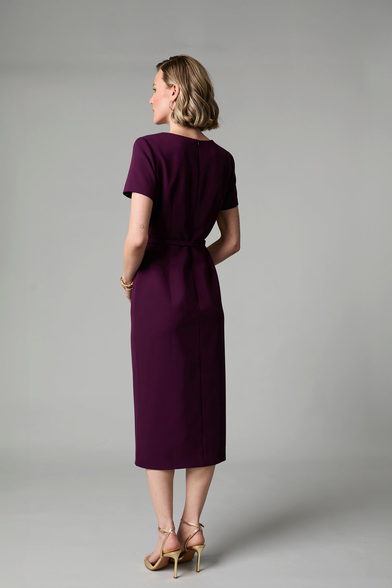 Felicity Plum Button Dress