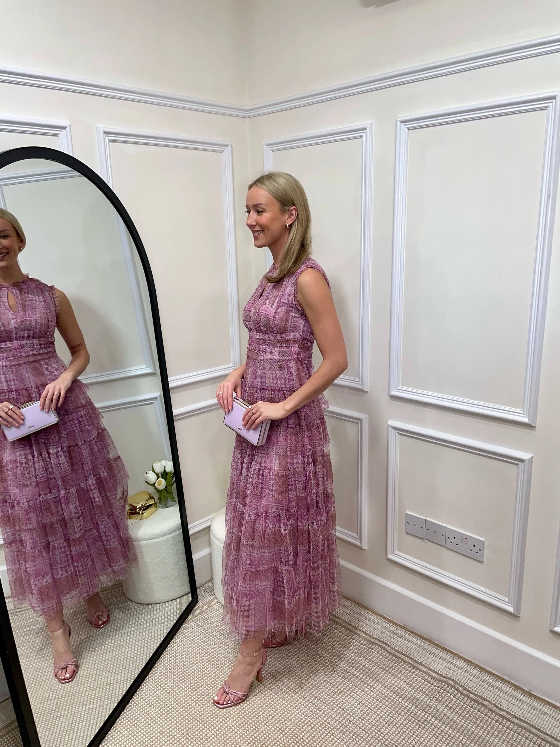Lily Purple Ruffle Print Dress