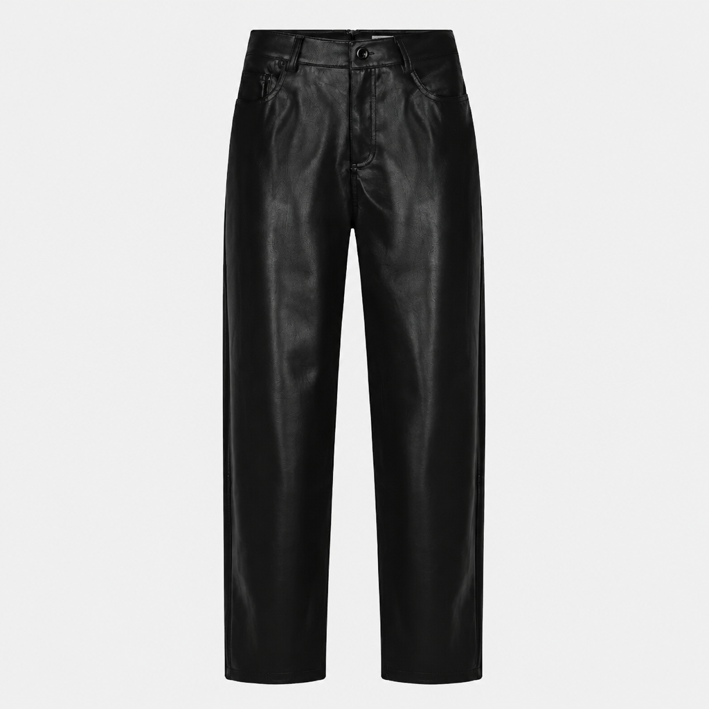 Lily Black Faux Leather Trousers