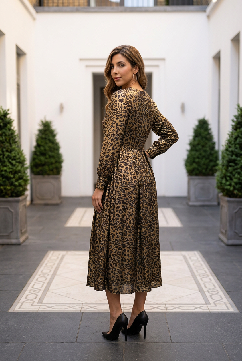 Kris Leopard Print Dress