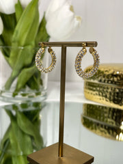 Goldie Gold/Diamonte Hoop Earrings